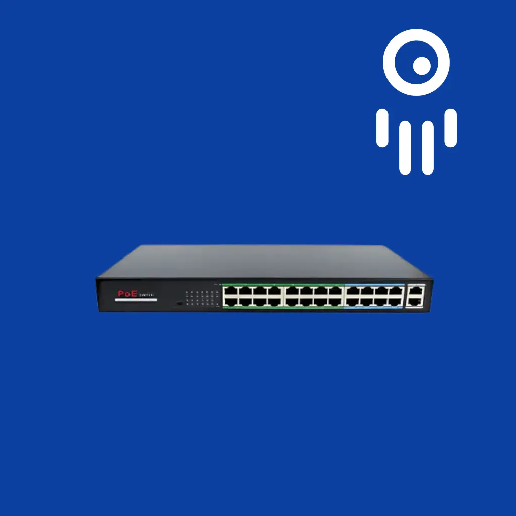 Radiance RAD-24POE: 26-Port Long Distance PoE Switch | 250W Power, Gigabit & PoE Ports