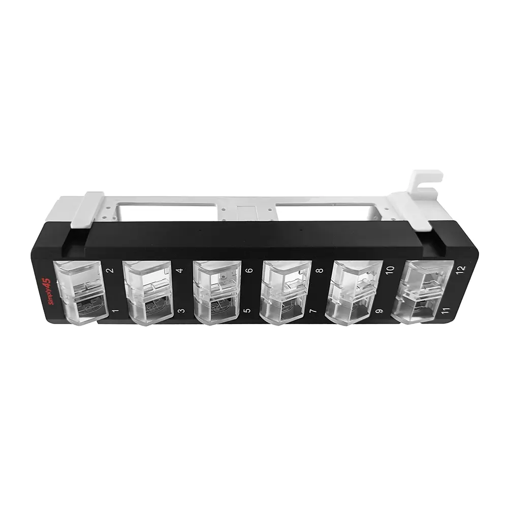 Simply45 S45-2012U 12-Port Unloaded UTP Keystone Patch Panel (Black)