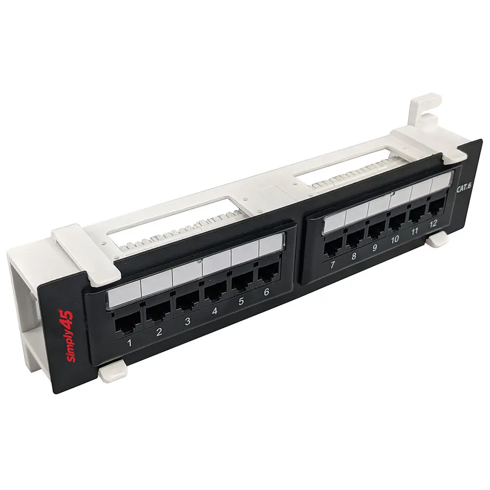 Simply45 S45-2612 12-Port Wall Mount Cat6 UTP Patch Panel