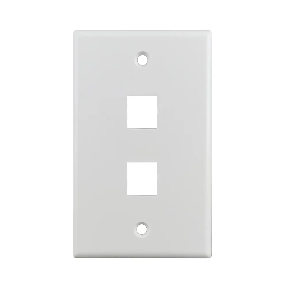 Simply45 S45-3202W-25: 25-Pack of 2-Port Keystone Wall Plates (White)