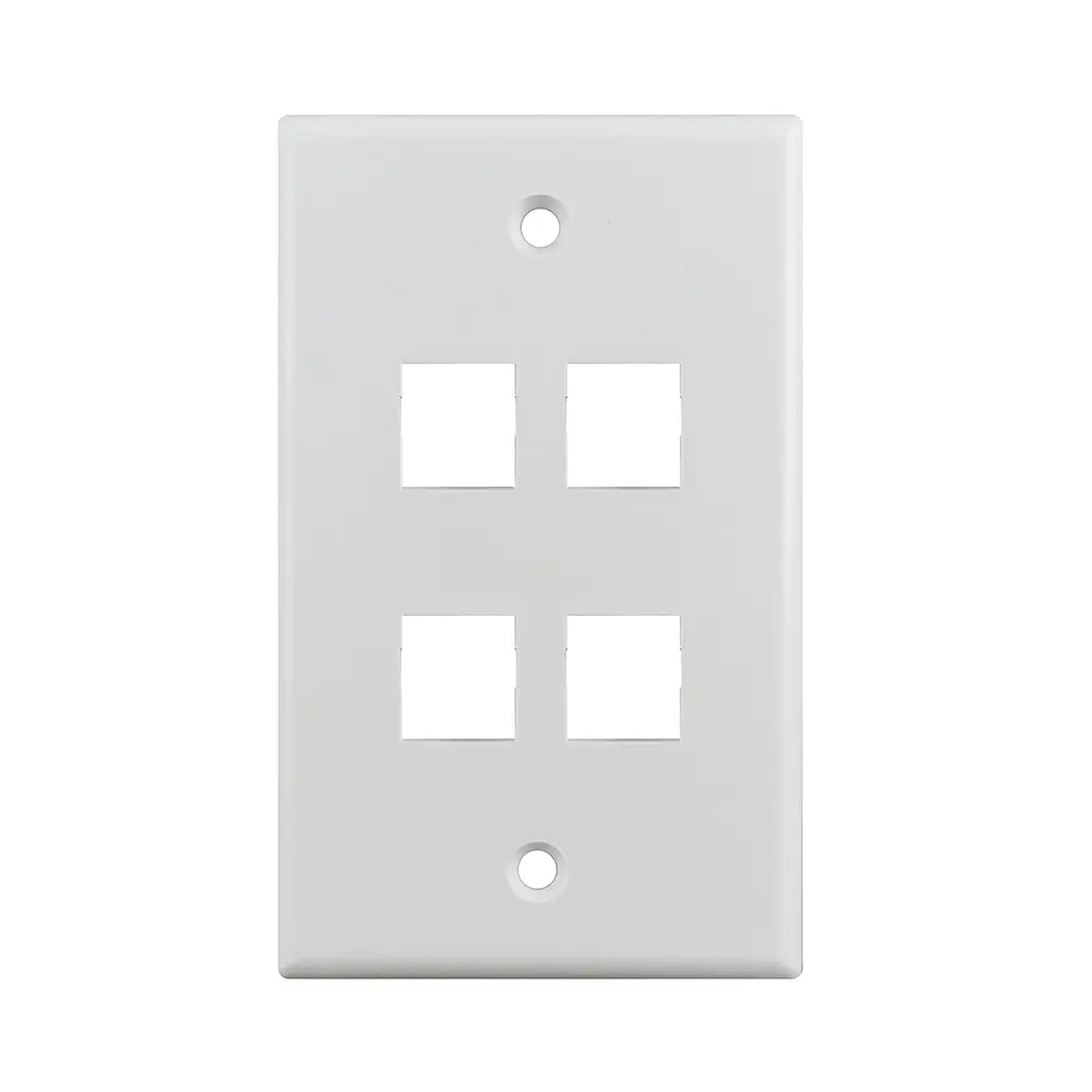 Simply45 S45-3204W 4-Port Keystone Wall Plate - White