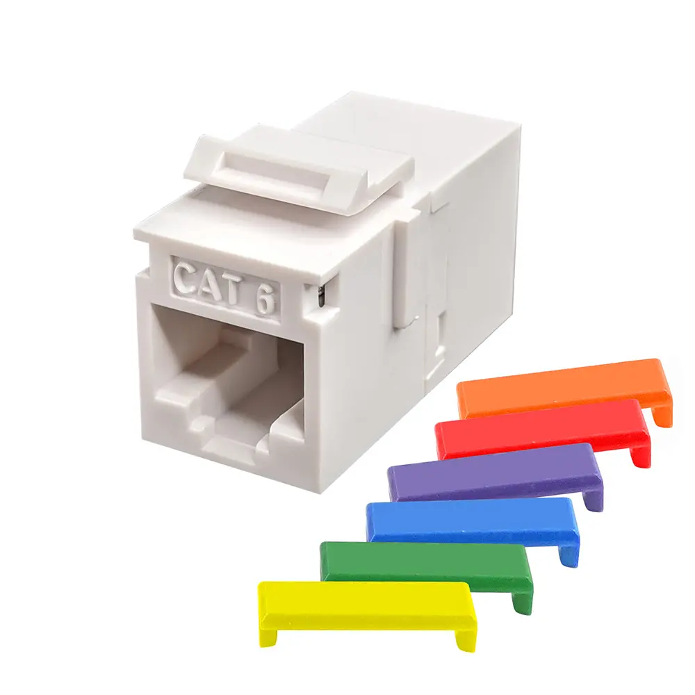 Simply45 S45-3260W-25: 25-Pack Cat6 Unshielded Keystone Feed-Thru Couplers - White