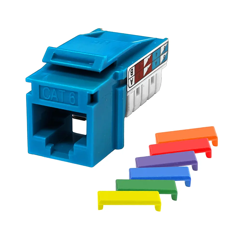 Simply45 S45-3690BL Cat6 Unshielded 90-Degree Keystone Jack - Blue