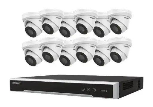 Hikvision HIK-EKI-K164T412: 16-Channel 4MP Turret PoE Security Kit with 4TB HDD